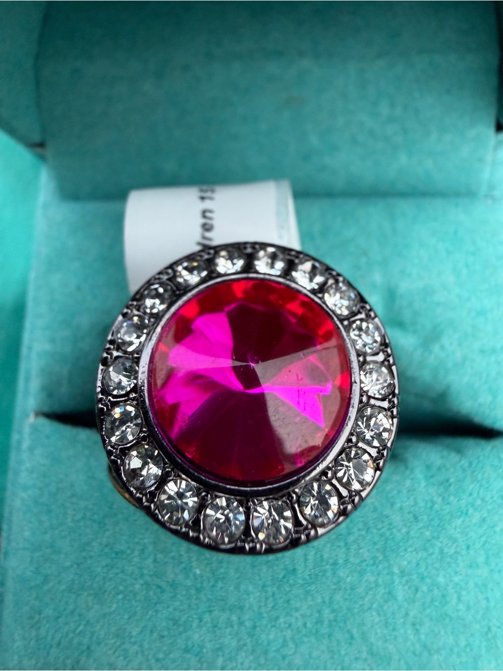 Kurt Geiger Octavia Fuchsia Crystal Cocktail Ring - Women Jewelry NWT